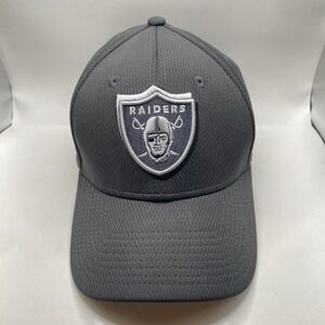 Las Vegas Raiders Hat New Era 39thirty  Stretch Fitted Medium Gray Silver